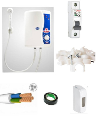 Artemis Elektrikli Şofben 7500 W  3Mt Kablosu Dahil Tam Takım Set 
