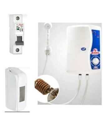 Artemis Bakır Rezistanslı Elektrikli Şofben 7500 W Sigorta Ve Kutusu Dahil Paket 