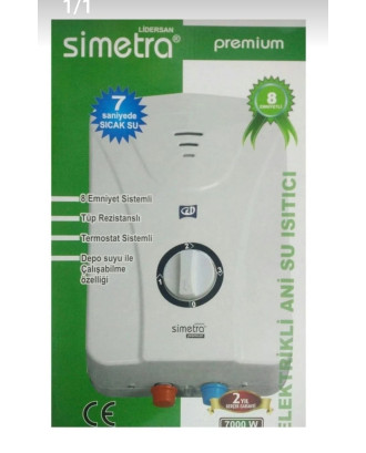 Simetra Premium Ani Su Isıtıcı 8 Emniyetli Elektrikli Şofben