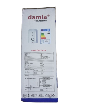 Damla Titanium Elektrikli Şofben - Ani Su Isıtıcı Şohben - Banyo Şofbeni 7500W