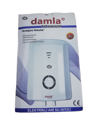 Damla Titanium Elektrikli Şofben - Ani Su Isıtıcı Şohben - Banyo Şofbeni 7500W
