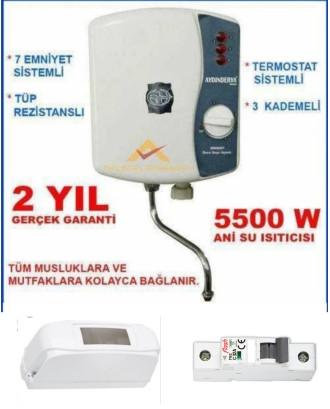 Aydın Derya Mutfak Tipi Şofben Sıgorta Ve Kutusu Dahıl Paket
