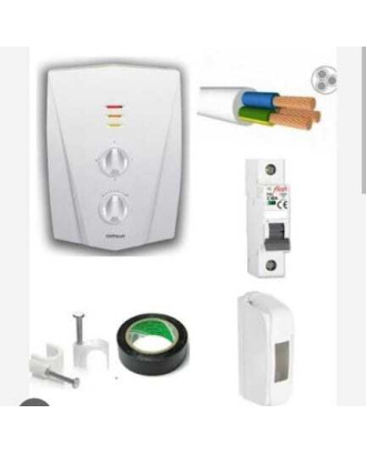 Cemsan C3300 Ani Su Isıtıcı 8000W Elektirkli Şofben 3mt Kablolu Tam Takım Set ( Montaj Hariç Paket )