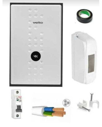 Veito Flow E7 7500 Watt Merkezi Sistem Güneş Su Isıtma Sistemıne Uyumlu 3Mt Kablolu Tam Takım Set Sofben 